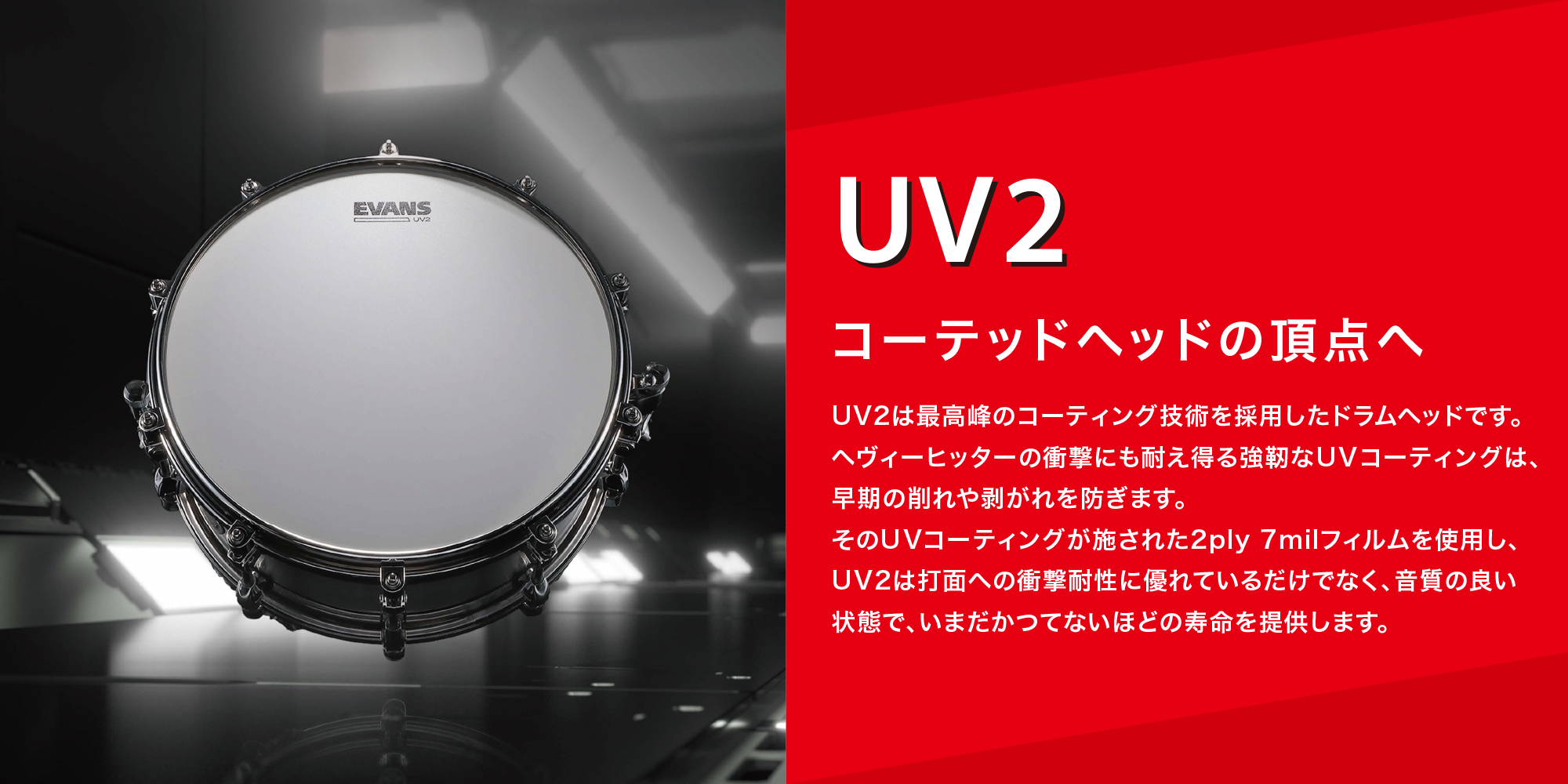 エバンス・ドラムヘッド UV2