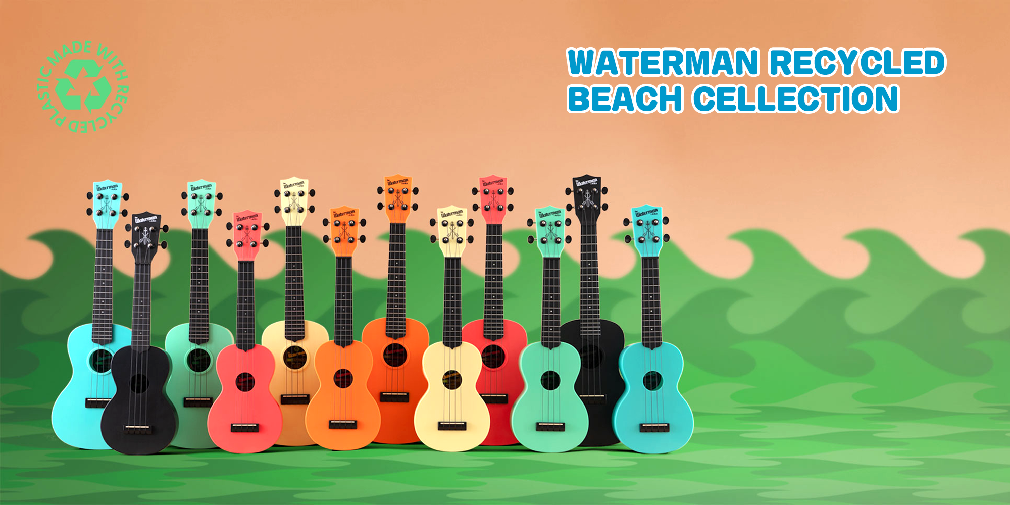 KALA ウクレレ新製品 WATERMAN RECYCLED BEACH CELLECTION