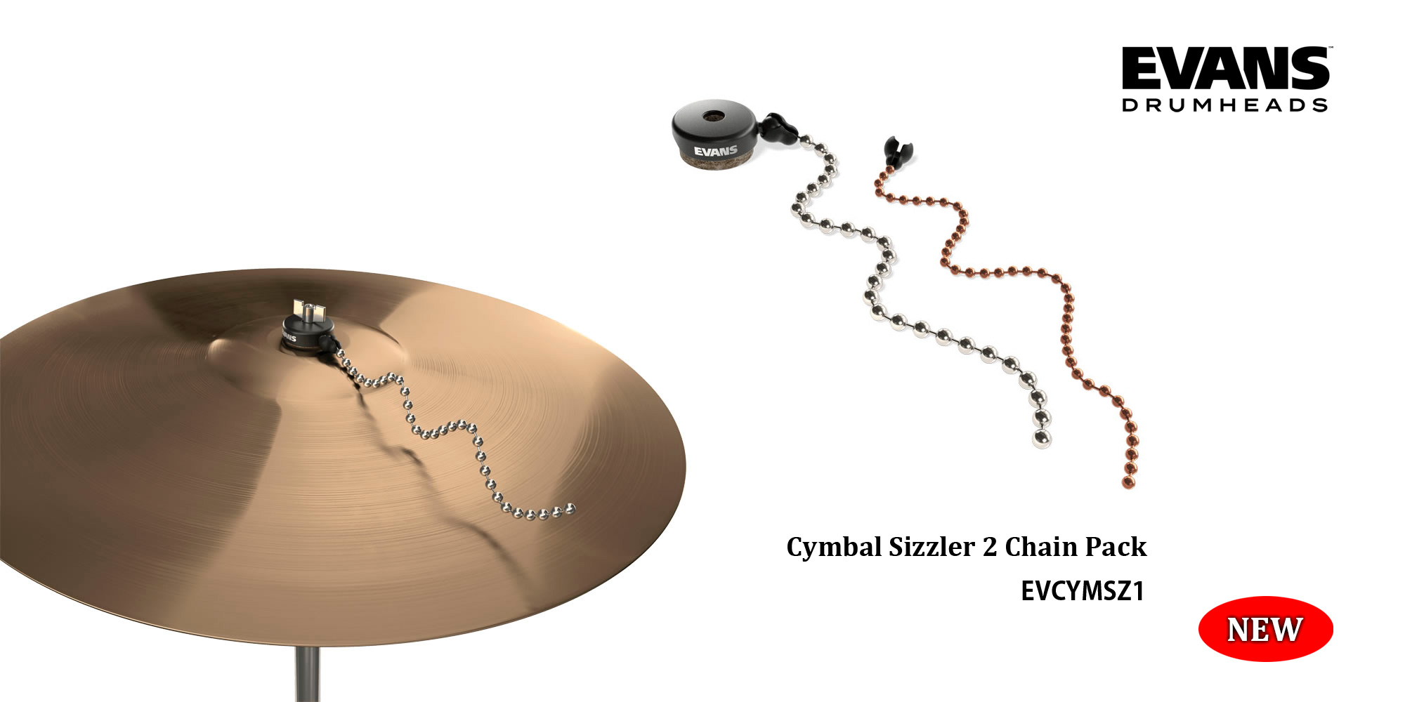 EVANS 2025 新製品 Cymbal Sizzler 2 Chain Pack