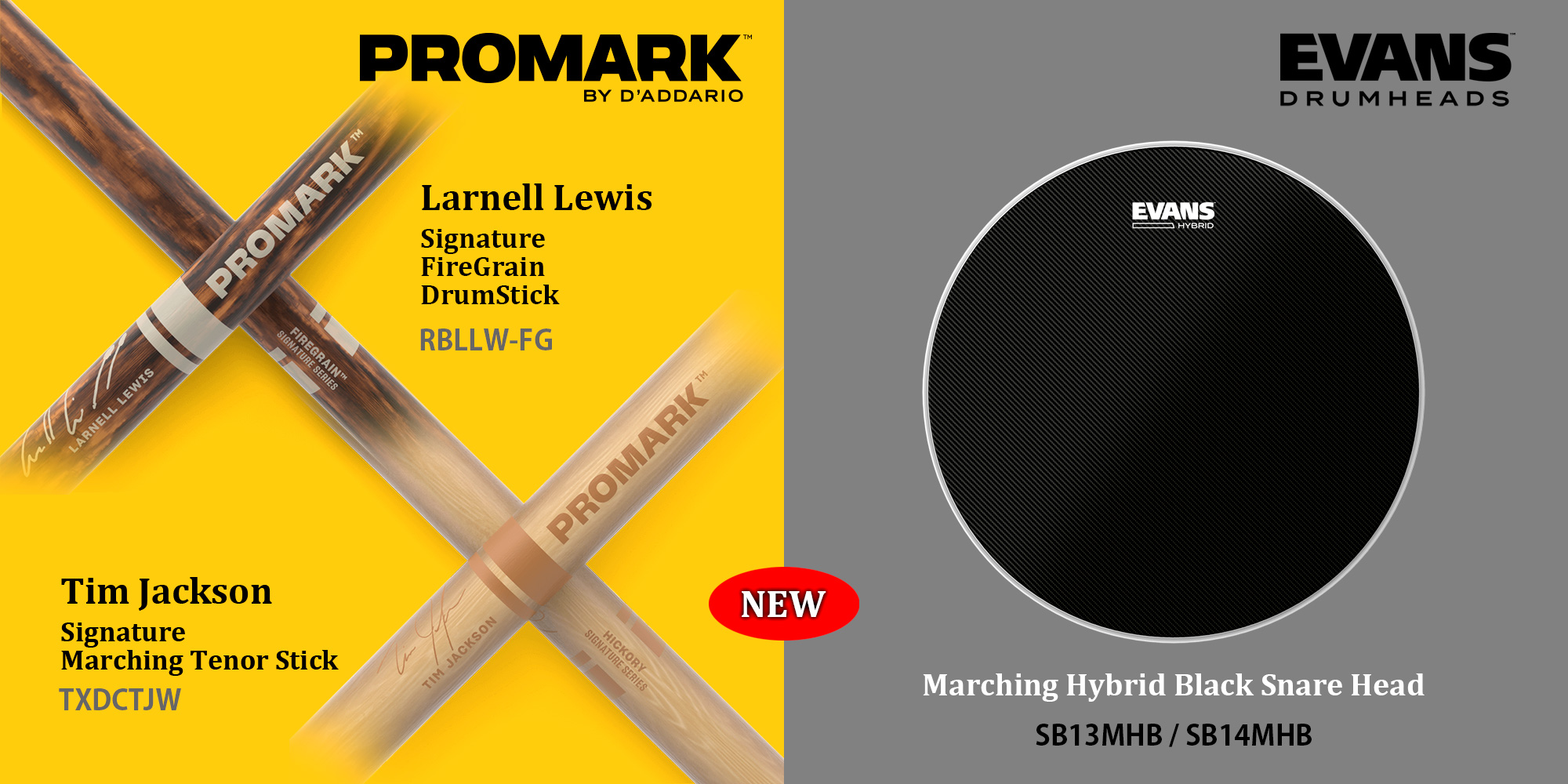 PROMARK / EVANS 2024 新製品 ドラムスティック＆ドラムヘッド